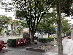 仙台駅の東口から出て、まっすぐ伸びる大通り「宮城野通り」をただ突き当たるまで行けば楽天生命パークに着くはず。
この通りは楽天カラーのベンチなど、歩いてるだけで観戦ムードが湧いてきます。