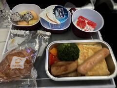 機内食。（少しブレていますが...)
甘い人参が少し苦手でした。


ミュンヘン空港到着1時間前に、楽天市場で事前に購入したヨーロッパ用プリペイドSIM、30日間12GB（15日6GB×2）を差し替えました。このSIMも、旅行中、何の問題もなく使えました。



ミュンヘン空港到着早々、ハプニングが...！！！！

飛行機着陸後、arrivalゲートに向けて進んでいたつもりが、何と....。出発ゲートまで行ってしまっていたのです！！！！Oh my god....
入国審査だと思っていたのが、出国審査でした。（なぜ気づかない？）預け荷物を受け取れない........
そんなことある？！と言い合いながら、拙い英語を使い、スタッフの方に事情を説明し（なかなか聞いてもらえず泣きそうになりながら）、スペシャルチケットを渡してもらいました。
スペシャルチケットを見せ、保安検査をもう一度通り、無事にarrivalゲートに辿り着き、預け荷物も受け取ることが出来ました。ふぅ。