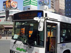 東口の停留所から「でんでんむし号」に乗ります。最終日は何度もバスに乗らないので1日券は購入しません。