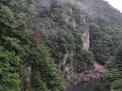 左側には、鬼怒川の名勝 /楯岩が見えます。
戦いのときに使用する楯に似ていることから名づけられた巨岩で、高さは70ｍを越えるそうです。