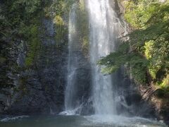 遂に箕面大滝に到着！箕面大滝は明治の森箕面国定公園のシンボル的な存在であり、「日本の滝百選」に選定されています。滝の名前の由来は木々の間から流れ落ちる滝の様子が「蓑（みの）」に似ていることからです。（ニッポン旅マガジン参照）特に秋の季節になると、燃え立つような真っ赤な紅葉が滝をより美しく引き立ててていきます。（箕面市参照）年間200万人以上の観光客が訪れています。（Wikipedia参照）駅から30分をかけて、来た甲斐がありました！
