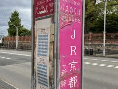 京都駅までバスを利用します。
ホテル近くに通常のバス停とは違う、プリンセスラインバスのりばを見つけました。ほぼ15分おきに便があり便利です。