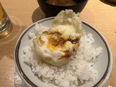 卵の天ぷら。
これはご飯に載せて、天丼の出汁をかけていただきます。

うほほほほ～(〃ω〃)