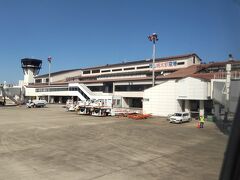 岡山桃太郎空港に到着しました。