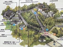 瑞鳳殿は広いのですが、地図で見るとコンパクトですね。