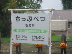 秩父別です。深川留萌自動車道のＰＡや道の駅があります。
駅の手前には「秩父別温泉 ちっぷ・ゆう＆ゆ」が見えました。大人５００円です。
