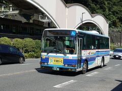 　箱根湯本駅からは箱根登山バスを待ちました。宮ノ下までは登山電車に乗りたいところだけど、この区間はバスなら１１分、電車は19分と、バスが早いのです。
　この後の海賊船に間に合うよう、バスを選択しました。
