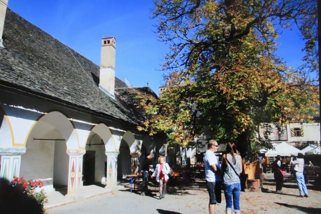 昼食は城内のレストランでとりました。<br />添乗員さんが、ワイン「ロゼワイン・シルヒャー」を紹介されました。このワインは強烈な酸味が特徴でキレもあり、世界的に評価されているそうです。一度は飲んでみる価値があるとのことなので、注文しました。