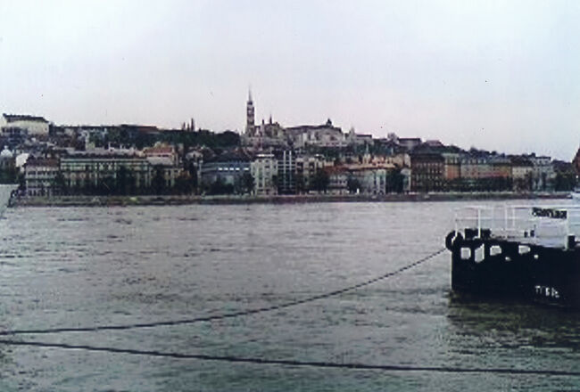 ペスト側からドナウ川を挟んでブダ側を眺めました。