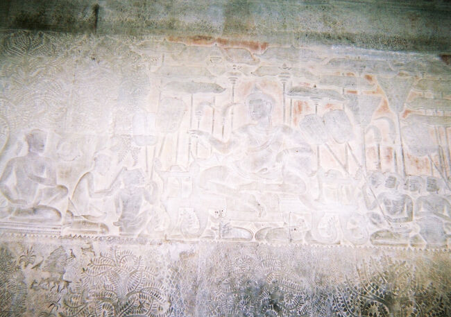 アンコールワットに刻まれているレリーフ。