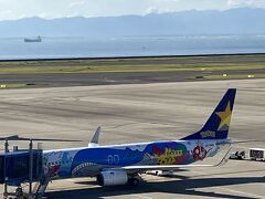 お目当てはこちら。
空の日イベントに合わせて飛んでくれたスカイマークのポケモン！
2号機でした。海に映えます。