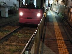 ちょうど都電荒川線が新庚申塚駅に来ました。

