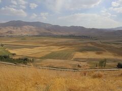 続いて向かったのは、チャウシュテペ城（Çavuştepe Kalesi）。

写真はお城からの眺め。
本当に何もなくてびっくりしますが、これはこれで絶景です。
城跡のみが残る遺跡です。

関係ないですけど、ワンの秋の写真↓
すごく美しいです。こんな感じで、このエリアも羊が放牧されていました。
https://www.aa.com.tr/tr/pg/foto-galeri/202211914115_vanda-sonbahar/146