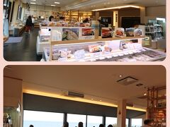 直販店の奥のスペースには【VIEW＆CAFE Shinwa】
私がグーグルマップ→インスタで目を付けてたお店です。夫は手前の浜田港近くの市場でノドグロの炙り丼を推してましたが、ノドグロは夜にとっとく事にして、こちらでランチにしましょう♪