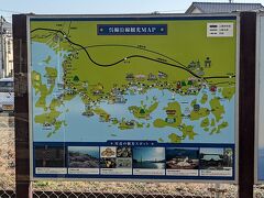 途中駅にあった呉線のマップ。このように瀬戸内海沿いを走ります。