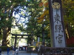 駐車場から歩くこと5分で東照宮の大鳥居が見えてきた。