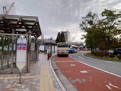 宿から歩くこと15分余り。佐久地方の拠点駅「佐久平」に到着。駅前広場や道路は立派なのに、バスの発着数はとても少なく、ここが車社会であることを痛感。