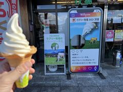 売店はやっていたのでソフトクリームをいただきます。
美味しい！