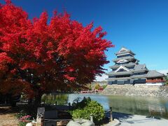 紅葉と松本城。