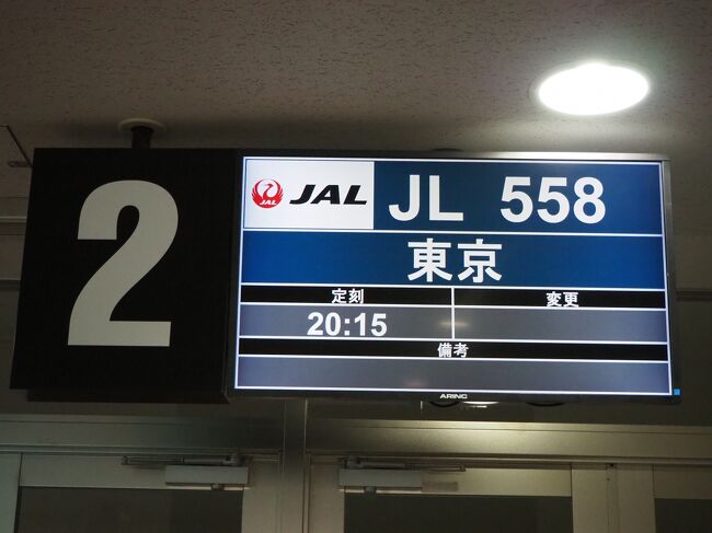 やたら混んでた空港内レストランをさっさと抜け出し、20:15発羽田行きを待ちます。