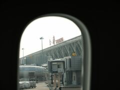11:23　上海浦東国際空港着陸
11:36搭乗ブリッジに接続、検疫の関係で待たされ降機は12:00。