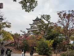 広島城の周りも紅葉が彩っています、今回の旅行は紅葉時期とバッチリ
紅葉かぶりの広島城かっこいいです