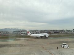福岡空港到着。大都市のすぐ近くに空港がある。