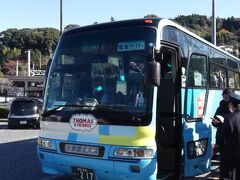 金谷駅で乗り換え、大井川鉄道は不通で代行バスです