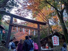 竹林の道沿いにある野宮神社