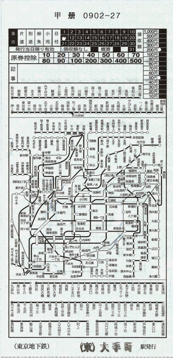 地図式乗車券の楽しみ（1）首都圏車内補充券めぐり☆地図式と