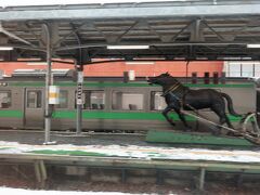 ＜岩見沢駅＞
馬と一緒に走っている感がありませんか？