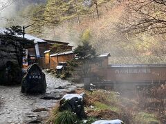 西の河原温泉は万代鉱源泉(ばんだいこうげんせん)で強酸性の温泉。
知らずにお湯を顔につけたら、目がとても痛かったので気をつけたほうがいいです。
お湯は透明ですが、露天風呂の湯も透き通った緑色でとても綺麗でした。