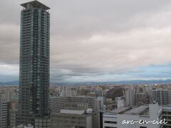 【11月30日（水）2日目】
翌朝。
この日も、厚い雲に覆われています。
昨日気づかなかったけれど、遠くに見えるのはもしかして、あの塔？？