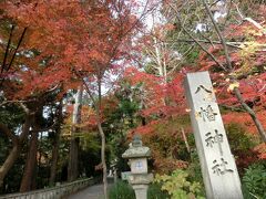 日牟禮八幡宮の近くまで来ると、まだ紅葉がかなり残っていました。