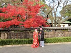 日本庭園 花田苑（埼玉県越谷市花田）

入口の前で撮影していたのは、結婚式の前撮り写真かな。
