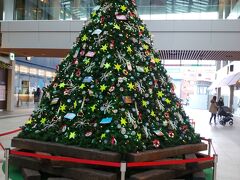 無事　14:15前に仙台に到着します
お宿の送迎バスは　駅裏から出ます
駅の東西を結ぶ通路に　これでもかと
ツリーが　ありました