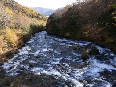 中禅寺湖畔に抜ける途中にあった竜頭滝。