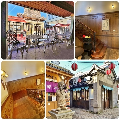 帰りは正面入口へ。扉を開けると目の前にはマスク姿のうだつ小僧がお出迎え。