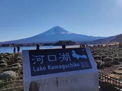 河口湖「大石公園」から見る富士山。