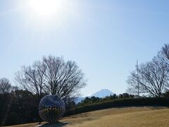 開館（9時）の少し前には、山梨県立美術館のある芸術の森に到着。
こちらからは富士山がよくみえます。
