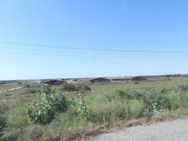 途中、魚の干物を作っている地域ということで、干物臭を少し感じました。この長い建物が干物小屋だそうです。