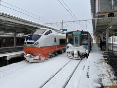 青森駅から青の森鉄道で浅虫温泉に向かいます。青色の車両がかわいい。