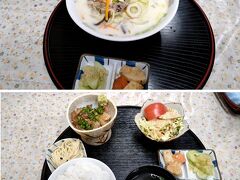 13：20　魚屋到着

さかなやという名前の食堂。

ちゃんぽん￥650とりゅうきゅう定食￥650を注文。

13：50　いい時間になったので、予定を繰り上げて宿へ向かいます。
