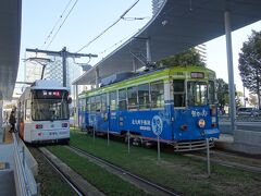 駅前の市電も見ます。
芝生軌道、増えましたね。