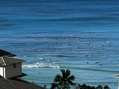 波が良いのだろうか。
ワイキキの海には朝から多くのサーファーが出ている。