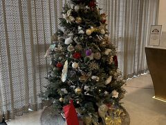なぜかロビーにクリスマスツリーが・・
チェックイン時間前であったため、荷物を預けて遅めのランチに出かけます。（日本のホテルだとチェックインが出来たかも・・）