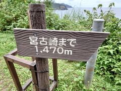 更に移動し、島の反対側へ。駐車場から宮古崎まで約1.5km。20分は歩きます。