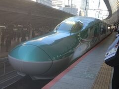 東京駅10:04発のはやぶさ１５号で仙台駅まで乗車します。
東京駅9:47着のはやぶさ６号がＥ５系を先頭に入線してきました。
この列車が清掃後の折り返しはやぶさ１５号となります。