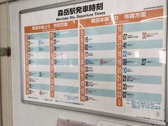 森岳駅の時刻表です。これでは、駅の売店がなかったり、駅前にお店がなかったり。納得です。