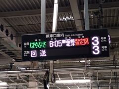 早朝の仙台駅・新幹線ホームへ。新幹線を使っての出張ってン十年振り。